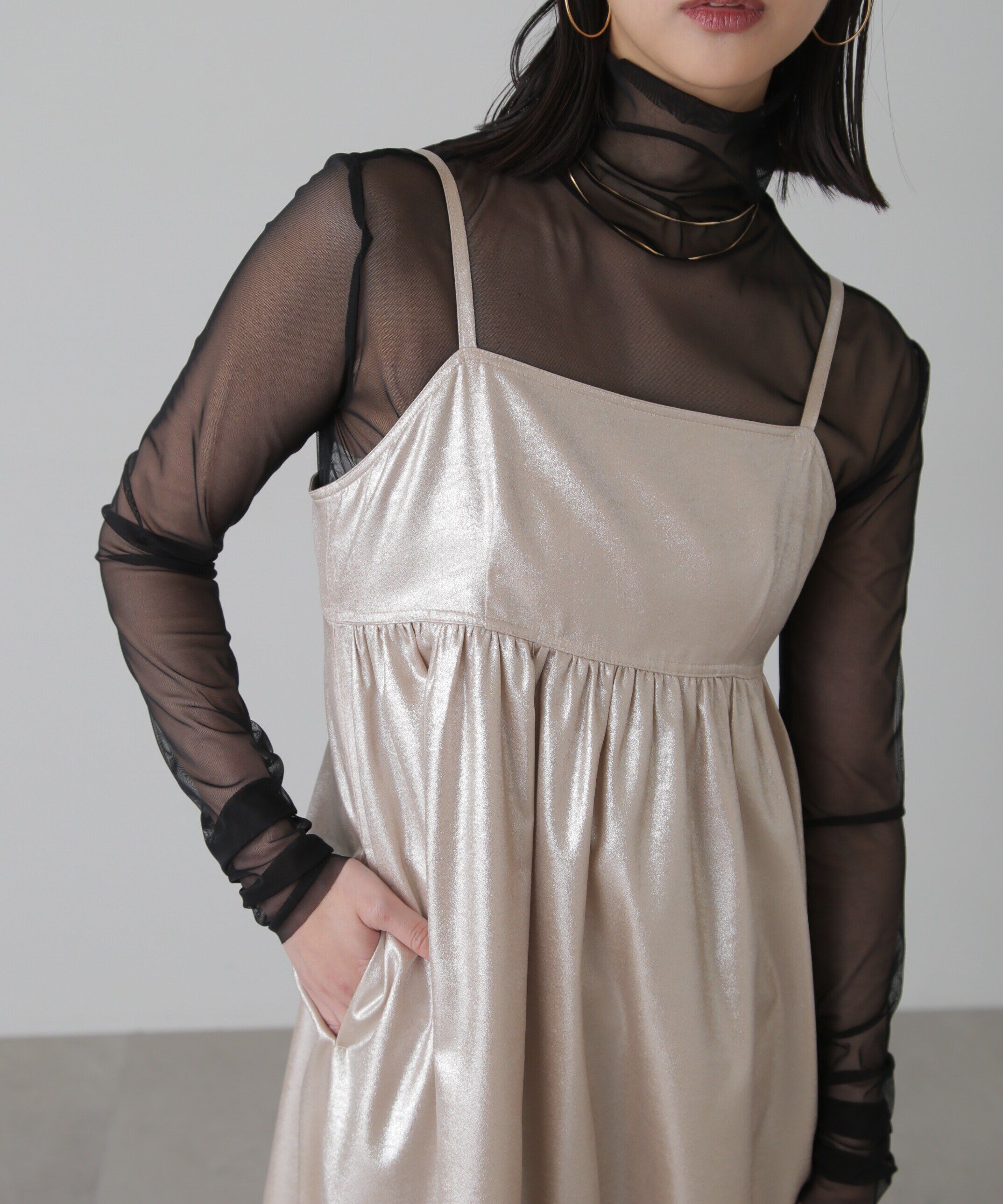  「バックオープンフレアマキシキャミワンピース」|ワンピース|