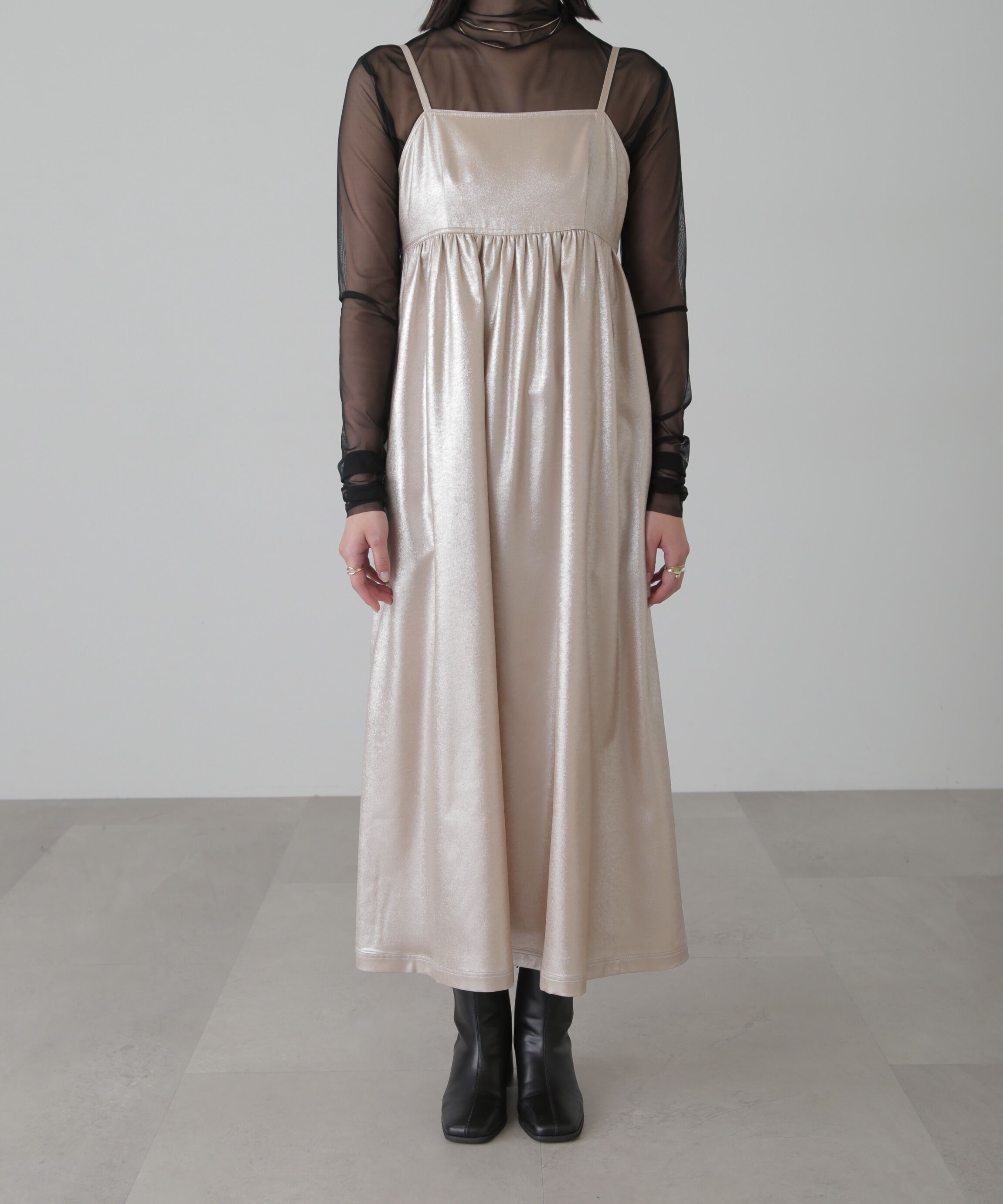  「バックオープンフレアマキシキャミワンピース」|ワンピース|