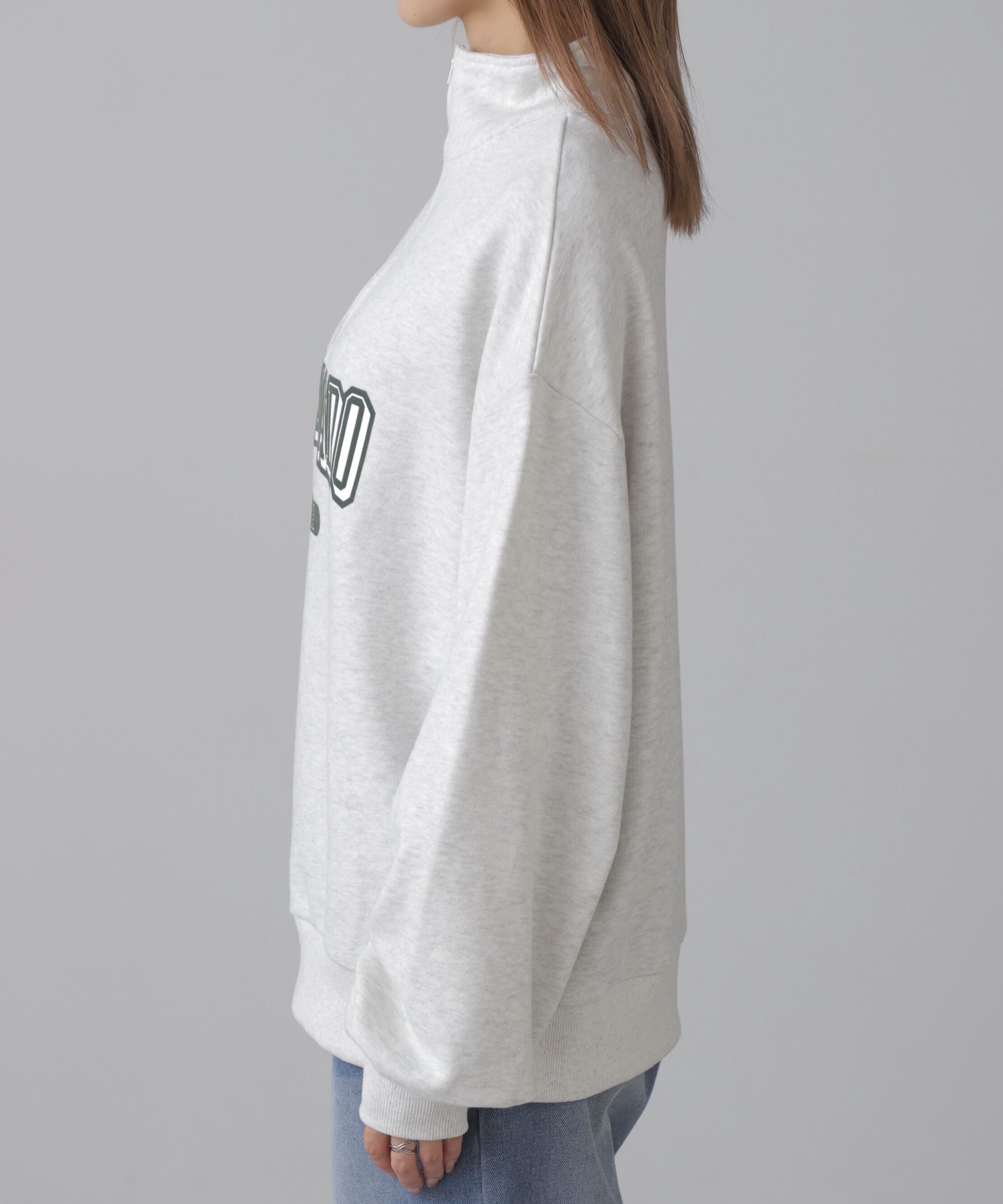  「カレッジロゴハーフジップスウェット」|Tシャツ・カットソー|