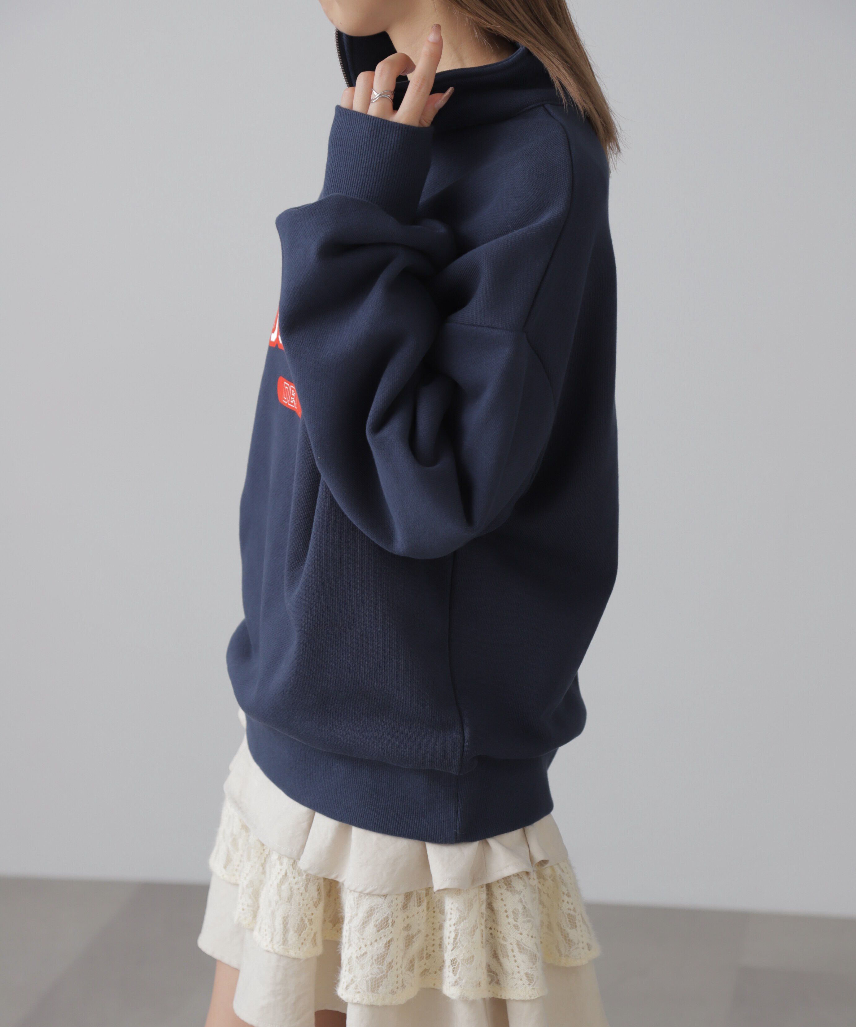  「カレッジロゴハーフジップスウェット」|Tシャツ・カットソー|