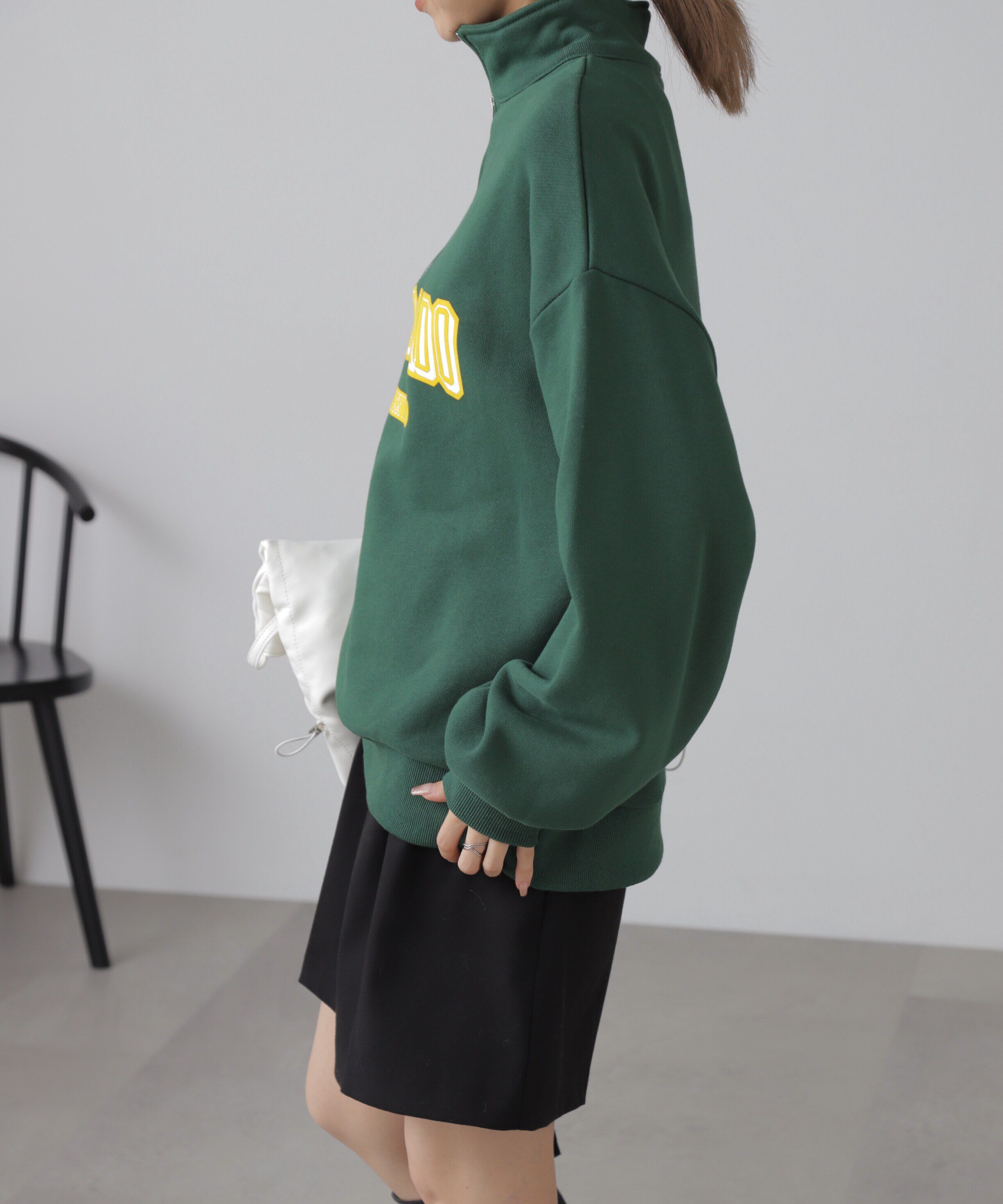  「カレッジロゴハーフジップスウェット」|Tシャツ・カットソー|