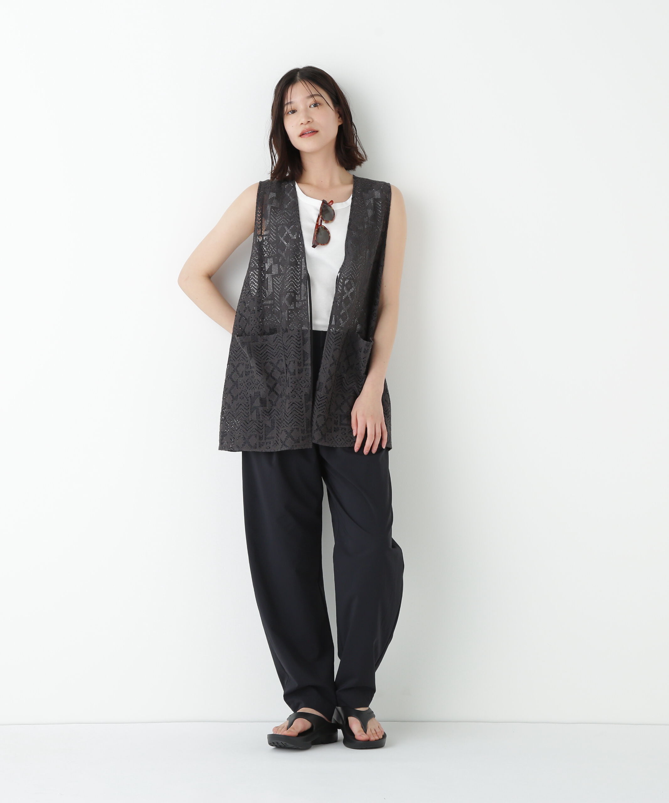  「◆ジオメトリックレースジレ」|シャツ・ブラウス|