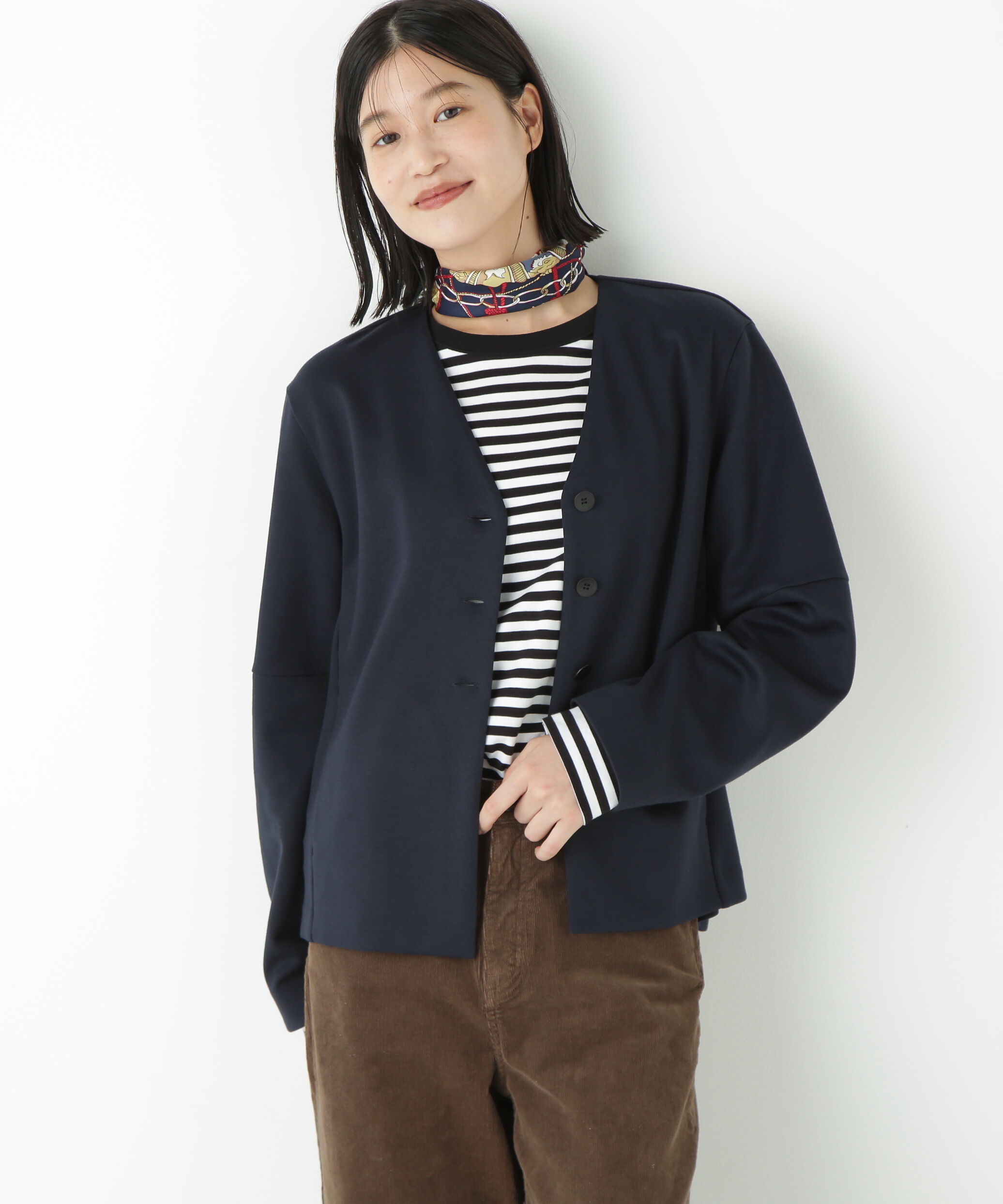  「◆ダンボールＶネックカーディガン」|Tシャツ・カットソー|ネイビー