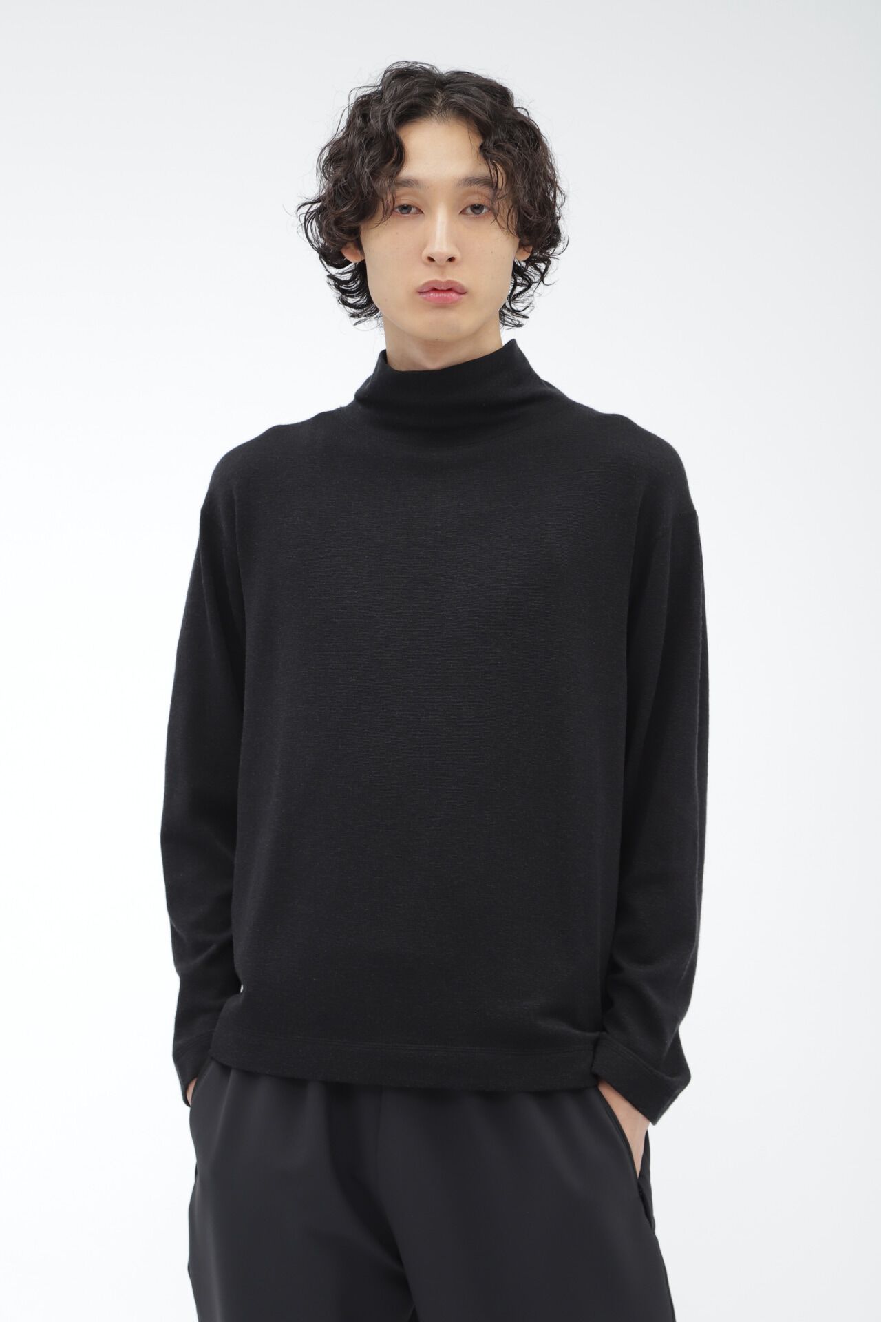 MARGARET HOWELL「BREATH THERMO / WOOL JERSEY」|Tシャツ・カットソー|BLACK