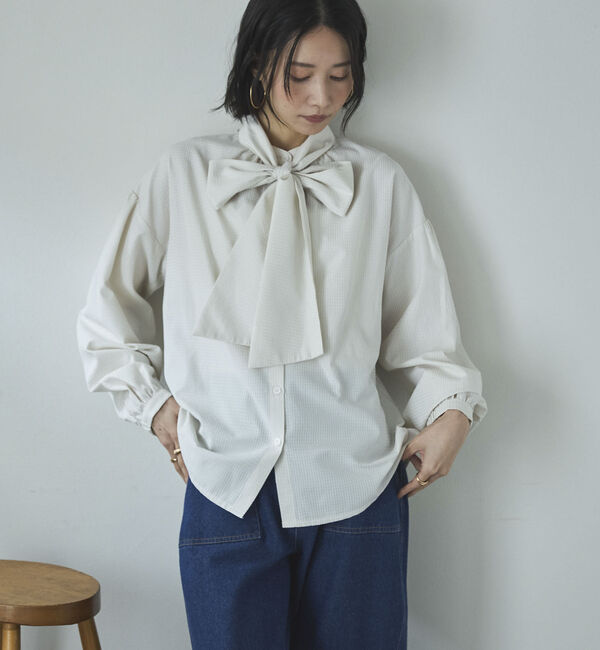 Doux archives「２ＷＡＹ　チェックボウタイブラウス」|シャツ・ブラウス|