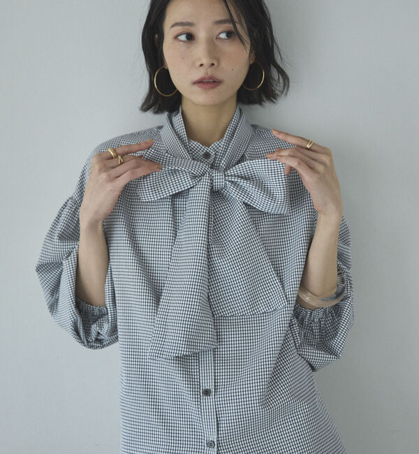 Doux archives「２ＷＡＹ　チェックボウタイブラウス」|シャツ・ブラウス|