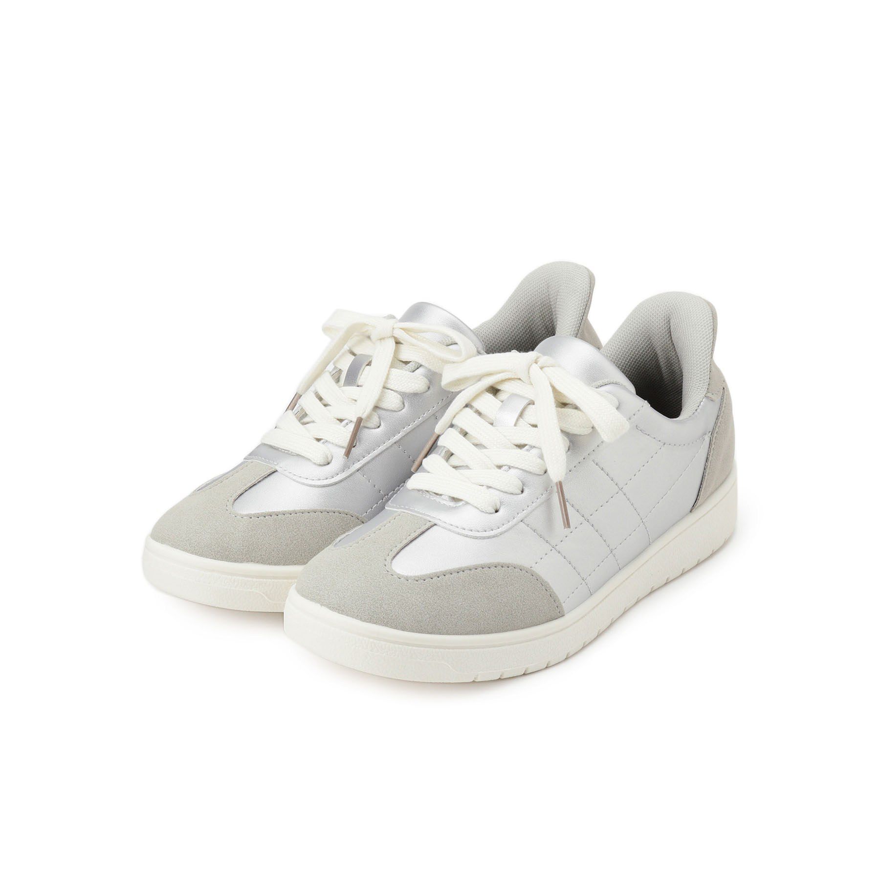 SHOO･LA･RUE「【シュッと履ける】シンプルスニーカー」|スニーカー|シルバー(006)