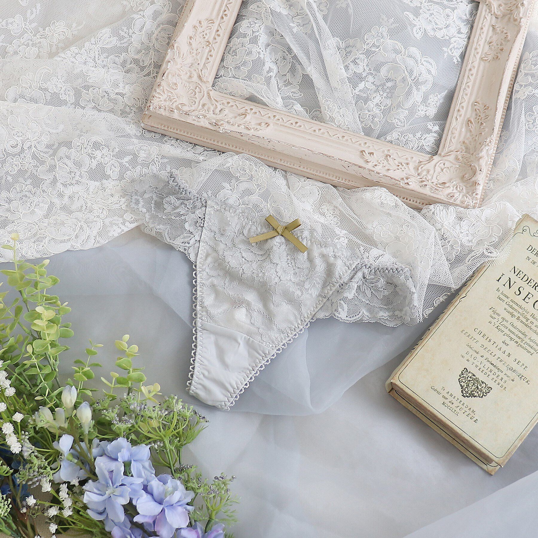 Risa Magli「ノーラ Tバックショーツ」|インナー|ライトグレー(011