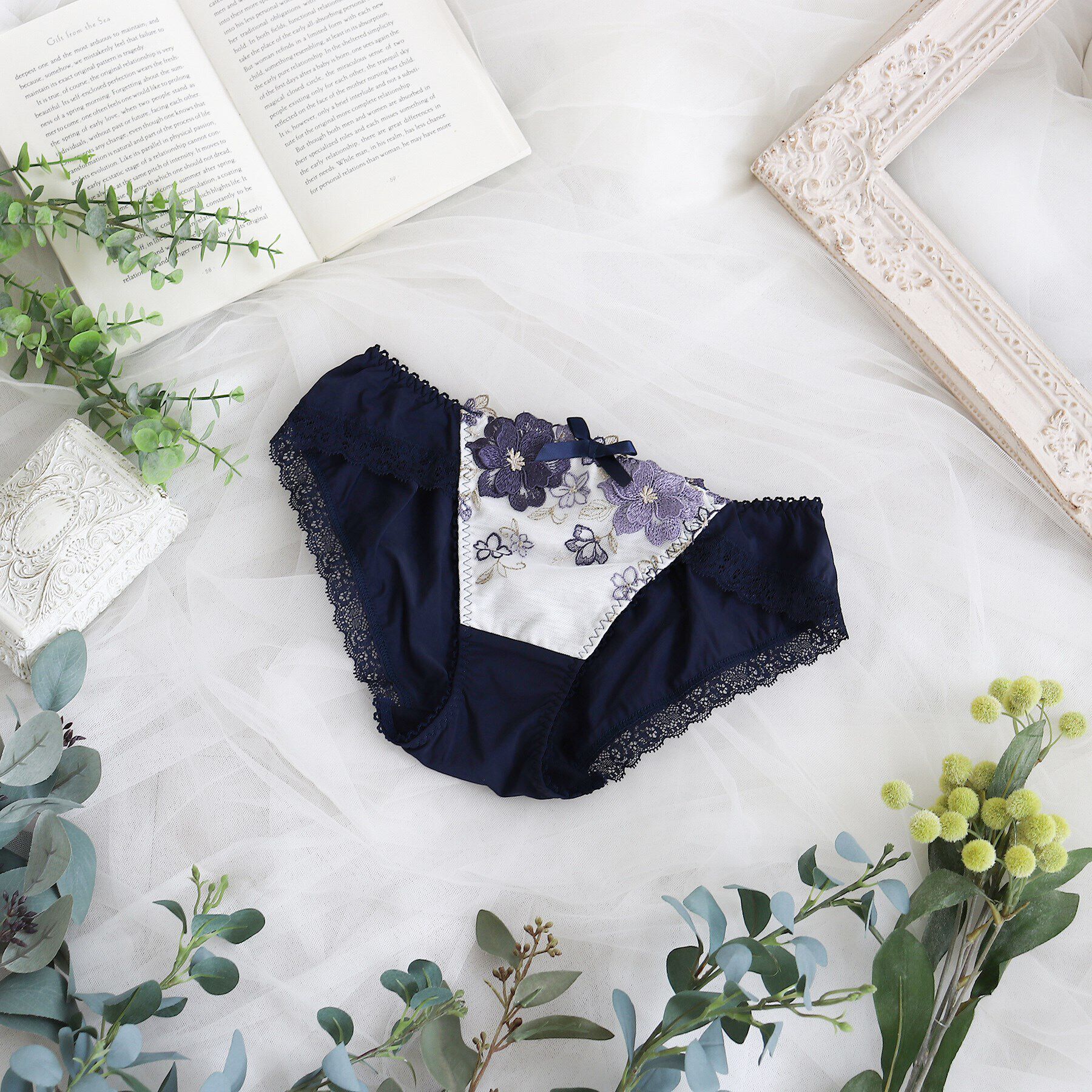 Risa Magli「アイヴィー ノーマルショーツ」|インナー|ネイビー(094)