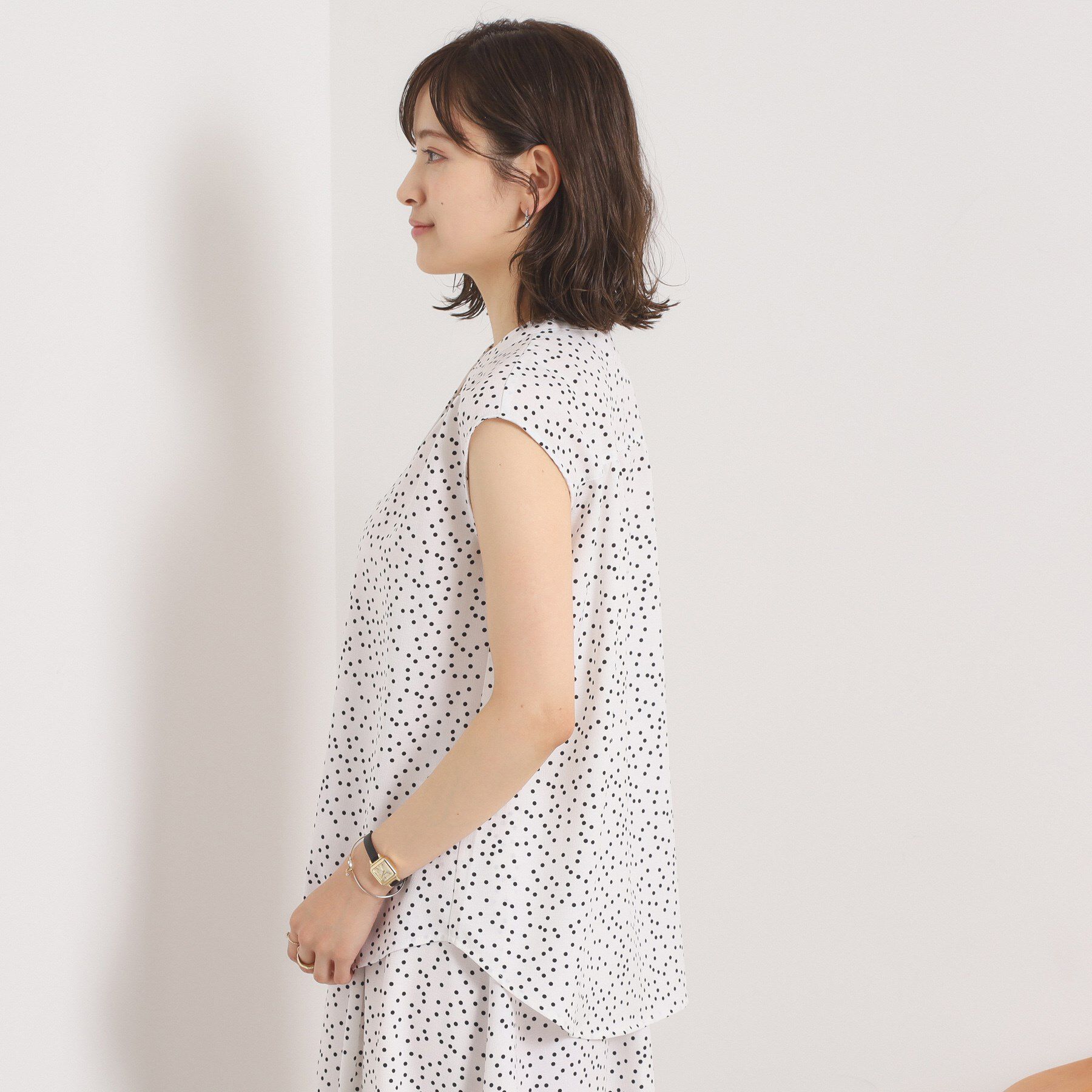 ITS&rsquo;DEMO「【UVカット／速乾／冷感／洗濯機OK／洗濯後しわになりにくい】麻調ストレッチ前開きブラウス＜ラク服シ」|シャツ・ブラウス|