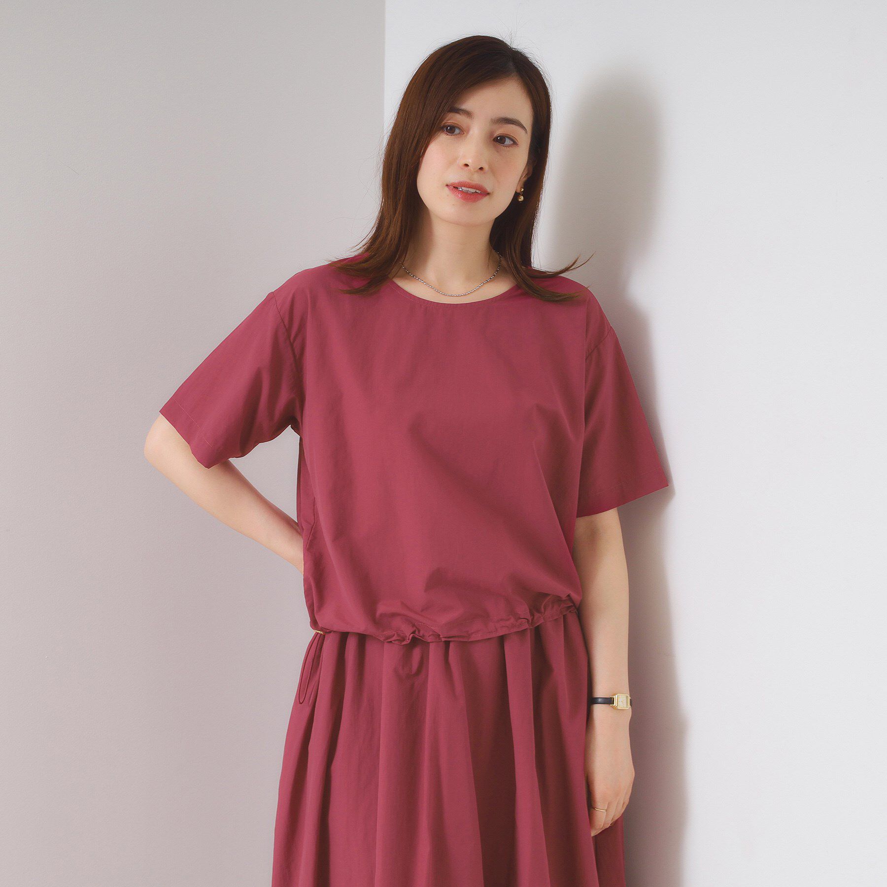 ITS&rsquo;DEMO「【撥水／洗濯機OK】ブラウス」|シャツ・ブラウス|ボルドー(064)