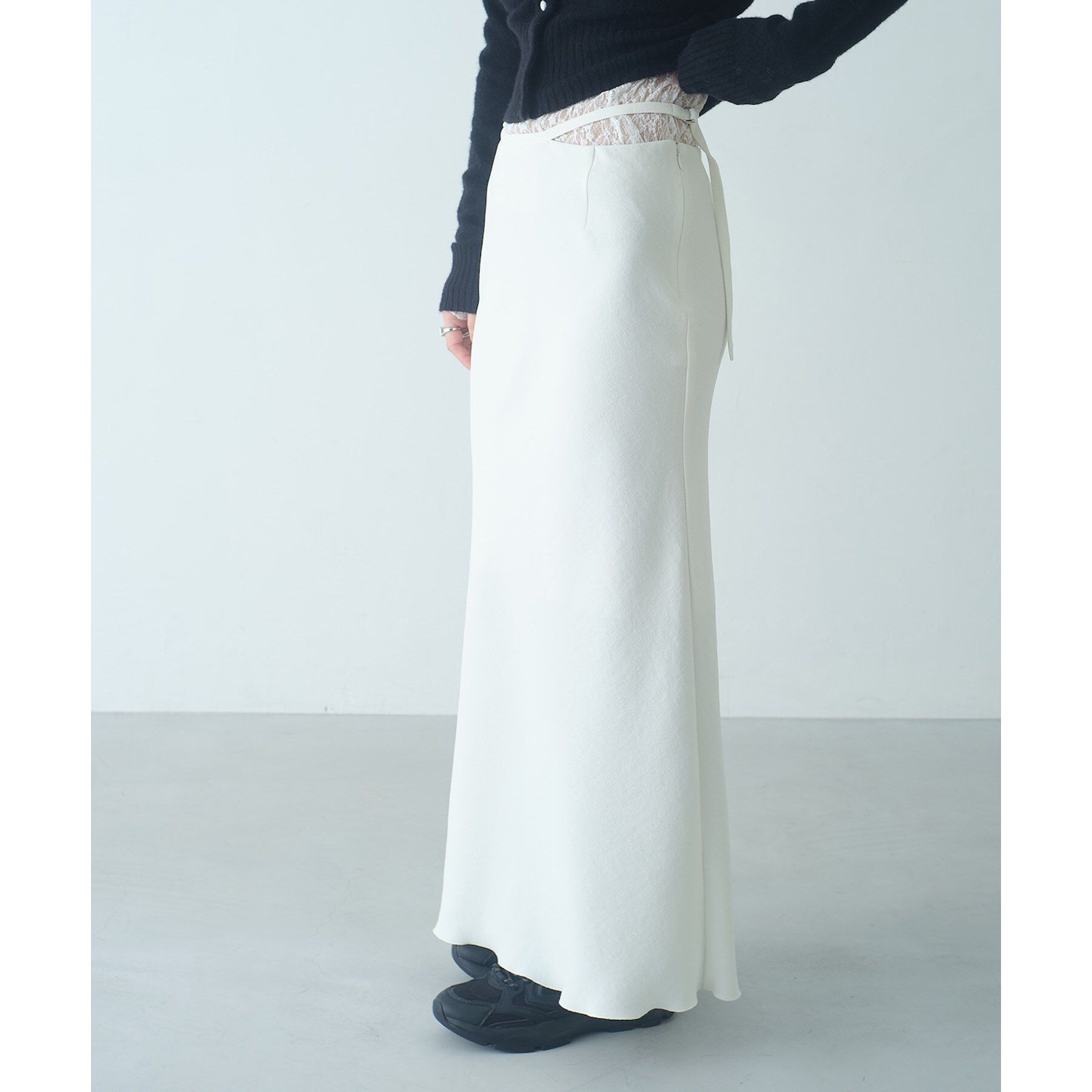 CODE A「【Re】easy－fit long skirt」|スカート|ホワイト(001)