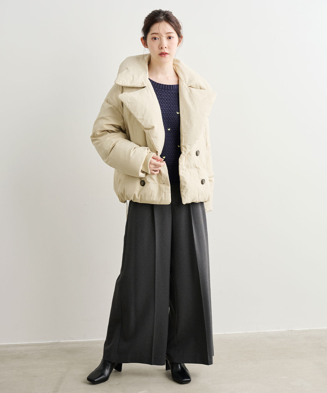 COCO DEAL「パファービッグカラーダウンコート」|ダウン|