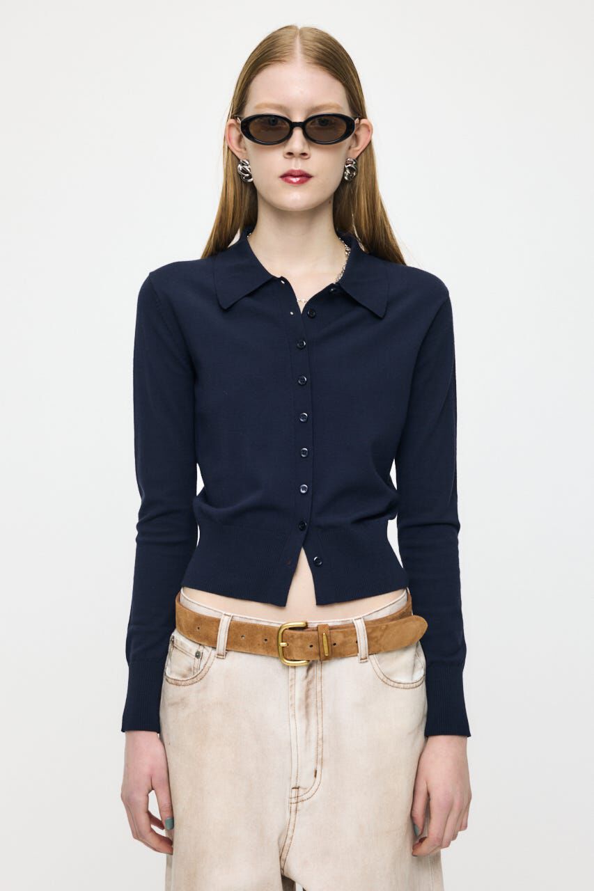 MOUSSY「HIGH GAUGE KNIT シャツ」|シャツ・ブラウス|NVY