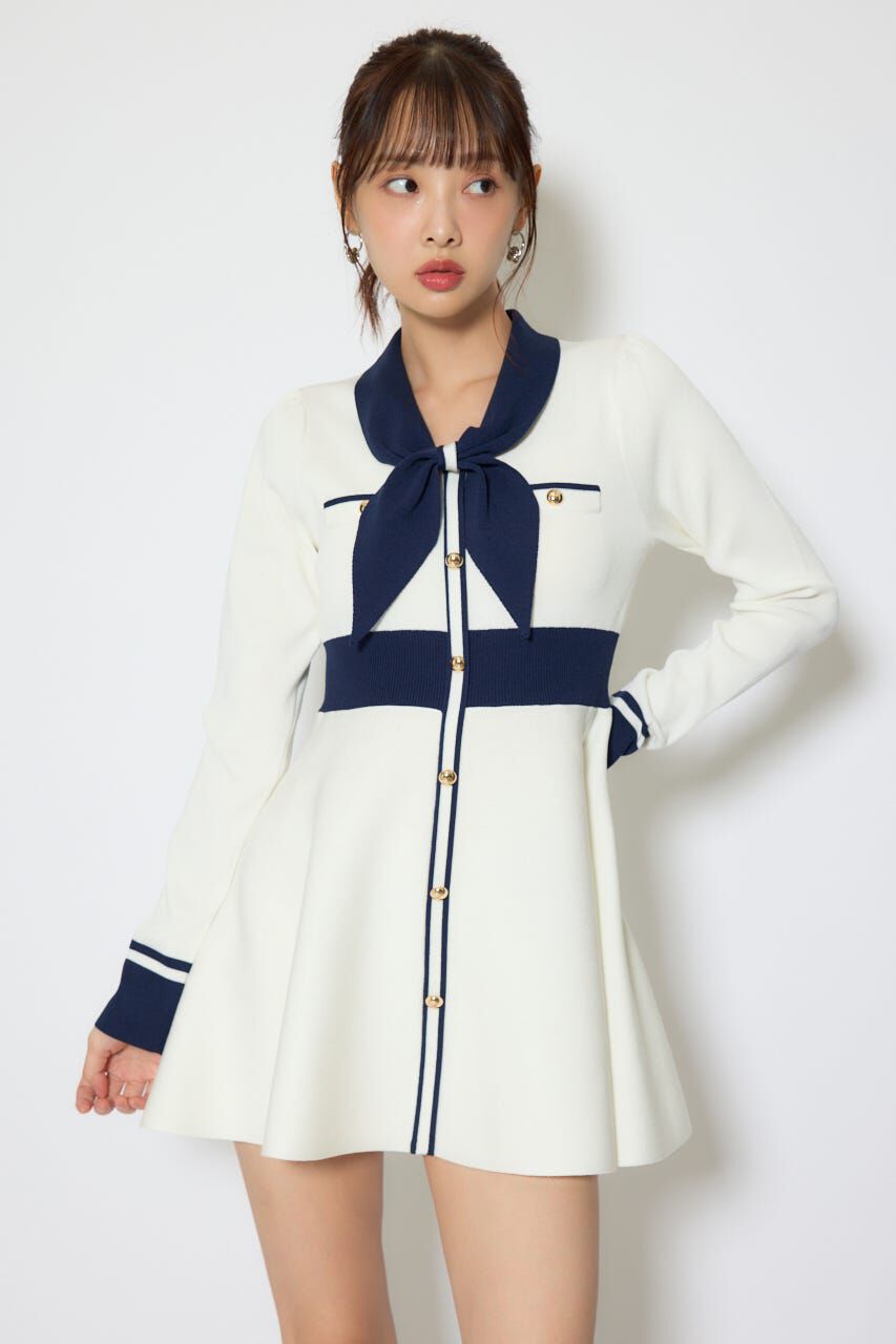 rienda「バイカラーミニニットワンピース」|ワンピース|