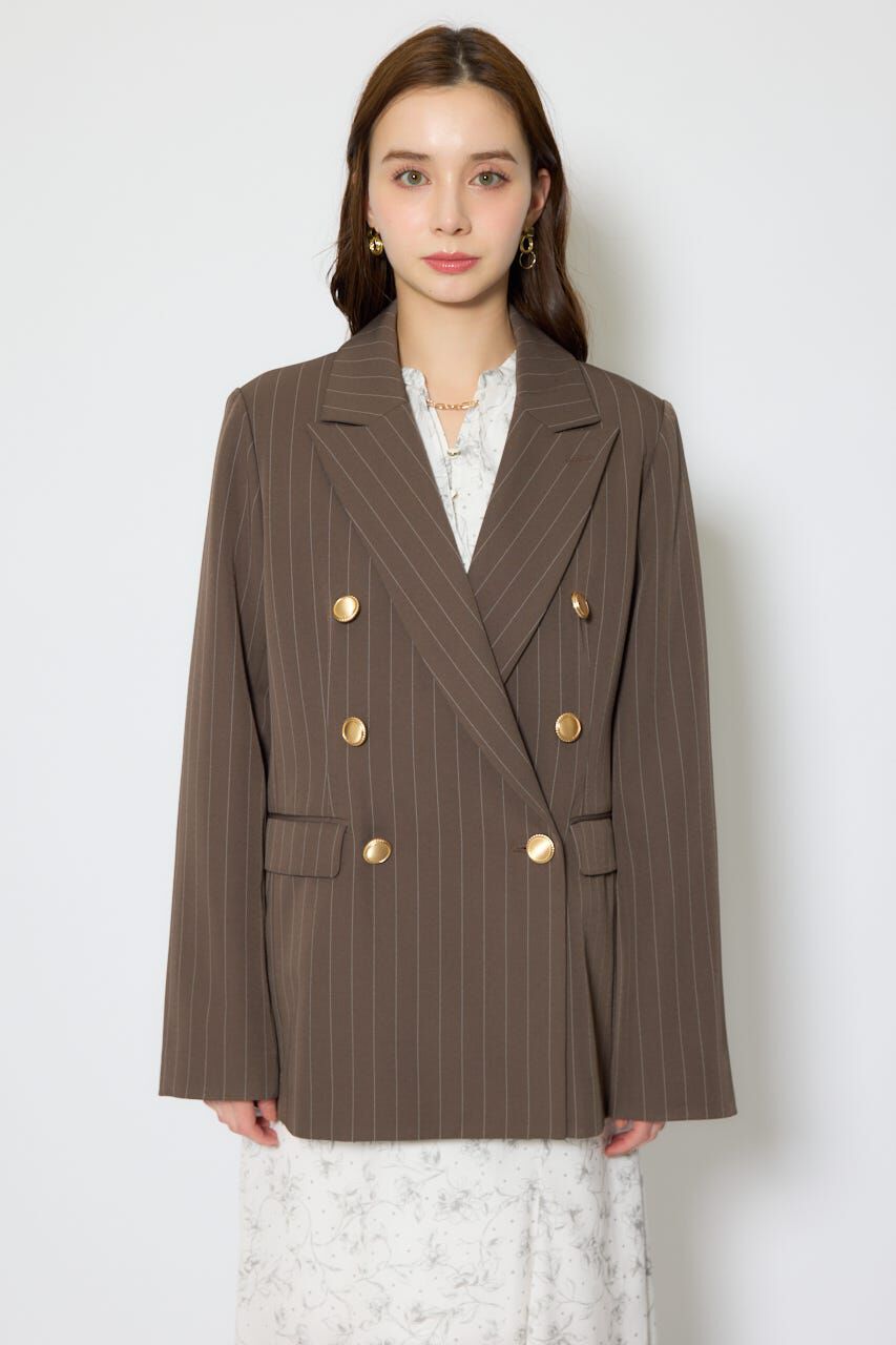 rienda「ピークドラペルダブルテーラードジャケット」|その他|