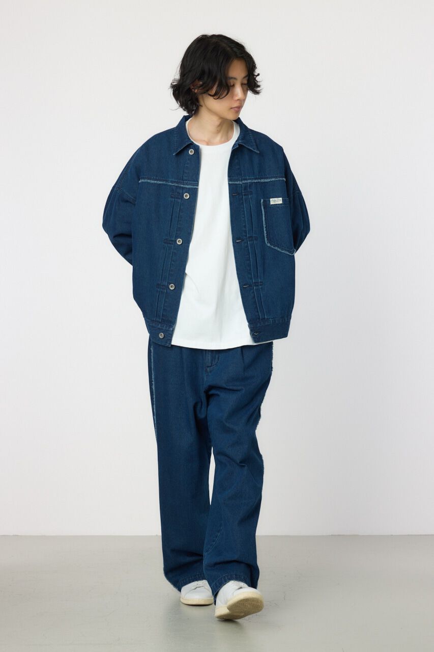 RODEO CROWNS「フリンジストレートデニムパンツ」|デニム|