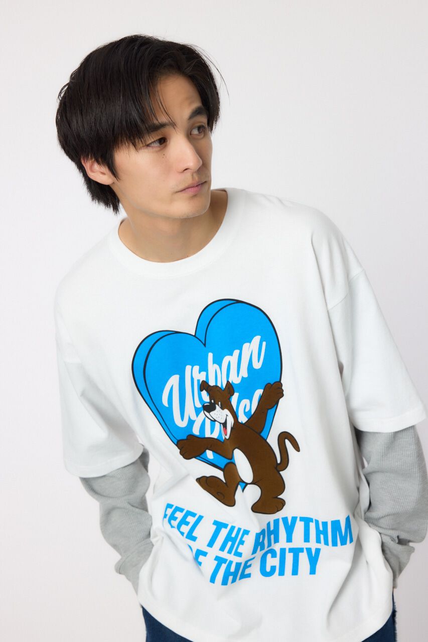 RODEO CROWNS「ハートパネルレイヤードロングスリーブTシャツ」|Tシャツ・カットソー|WHT