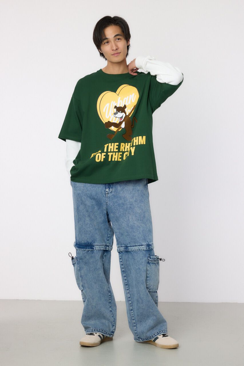 RODEO CROWNS「ハートパネルレイヤードロングスリーブTシャツ」|Tシャツ・カットソー|