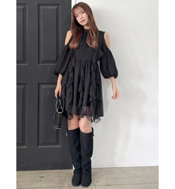 dazzlin「カタアキフリルミニワンピース」|ワンピース|