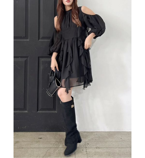 dazzlin「カタアキフリルミニワンピース」|ワンピース|