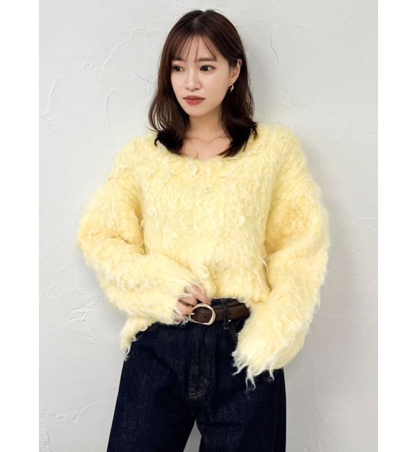 dazzlin「リップルカールVネックニット」|ニット・セーター|