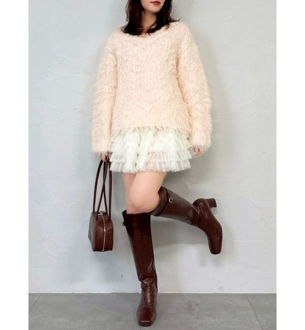 dazzlin「リップルカールVネックニット」|ニット・セーター|