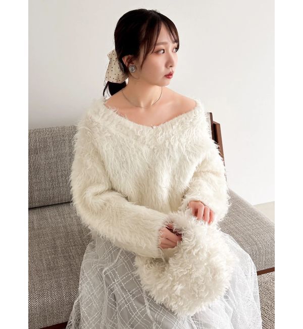 dazzlin「リップルカールVネックニット」|ニット・セーター|