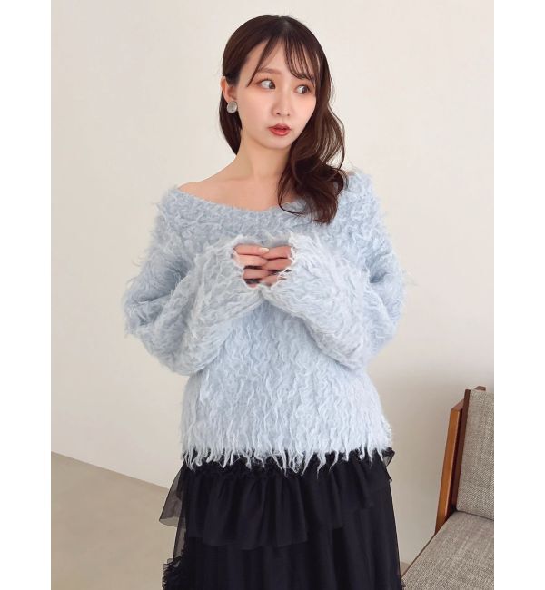 dazzlin「リップルカールVネックニット」|ニット・セーター|