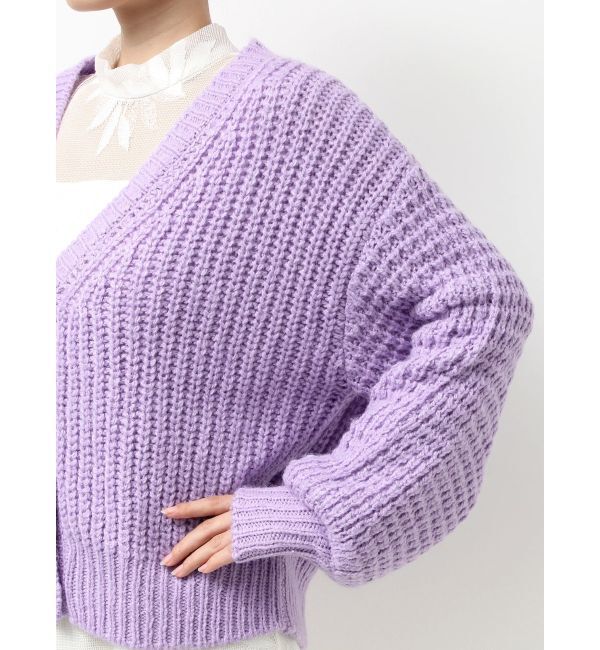 MERCURYDUO「ワッフルオーバーニットカーデ」|カーディガン|