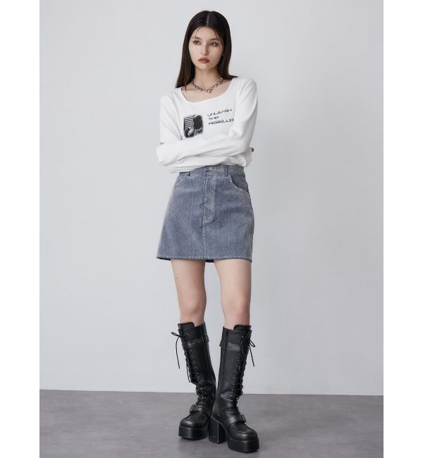 MURUA「クロップドメッセージトップス」|Tシャツ・カットソー|