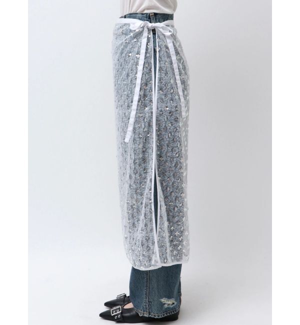 Ungrid「スパンコールチュールラップスカート」|スカート|