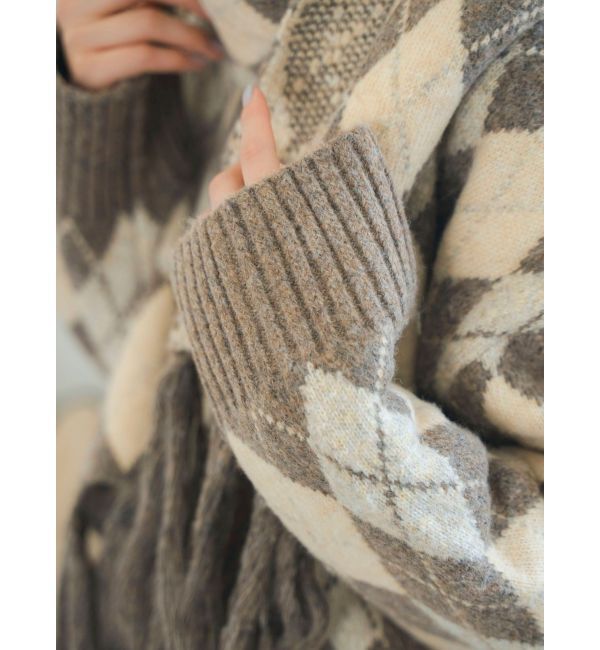 Ungrid「アーガイルルーズニット」|ニット・セーター|