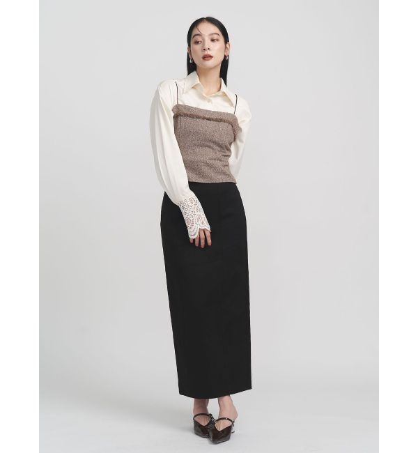 LAGUNAMOON「ツイードフリンジキャミソール」|キャミソール|