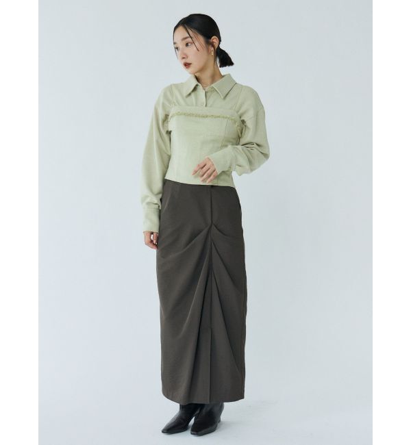 LAGUNAMOON「ツイードフリンジキャミソール」|キャミソール|