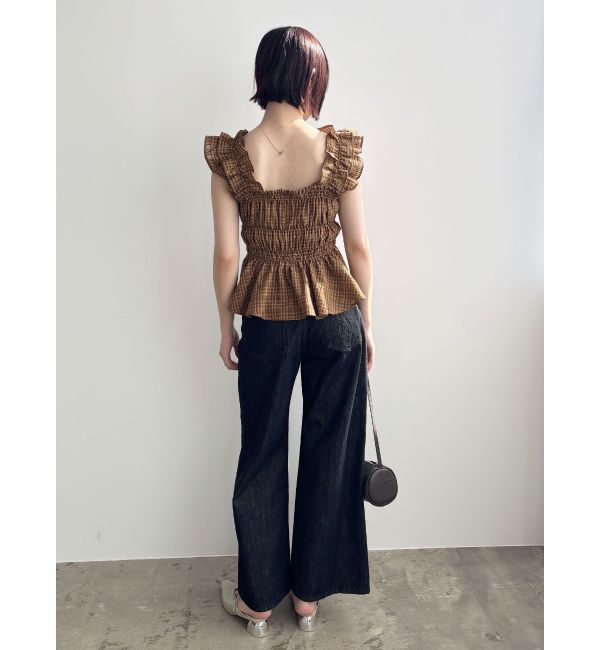 LAGUNAMOON「シアーチェックシャーリングブラウス」|シャツ・ブラウス|