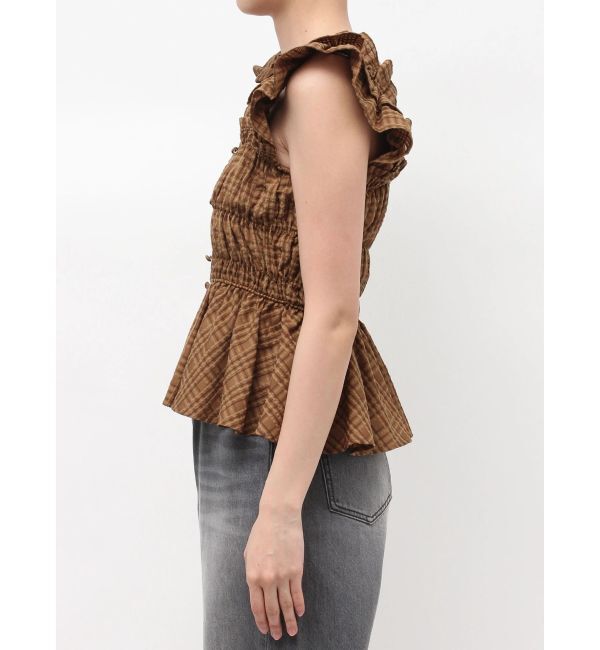 LAGUNAMOON「シアーチェックシャーリングブラウス」|シャツ・ブラウス|