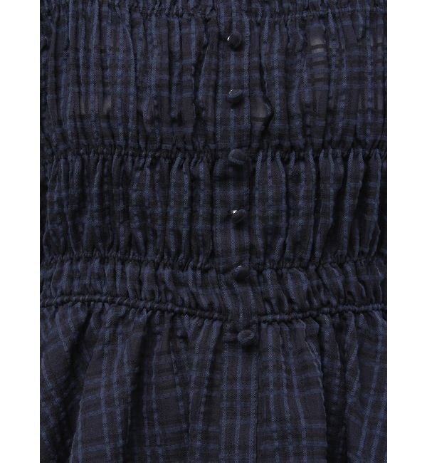 LAGUNAMOON「シアーチェックシャーリングブラウス」|シャツ・ブラウス|