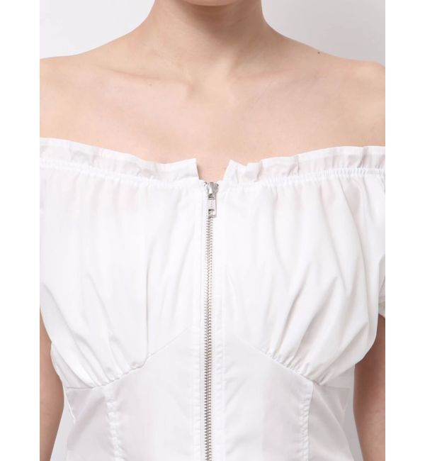 EVRIS「フロントジップリボンオフショルブラウス」|シャツ・ブラウス|