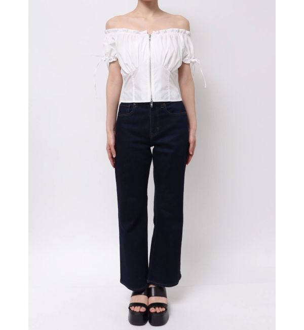 EVRIS「フロントジップリボンオフショルブラウス」|シャツ・ブラウス|