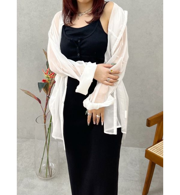 EVRIS「バックストラップリブロングワンピース」|ワンピース|