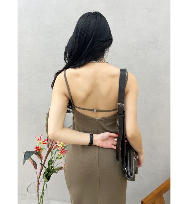 EVRIS「バックストラップリブロングワンピース」|ワンピース|