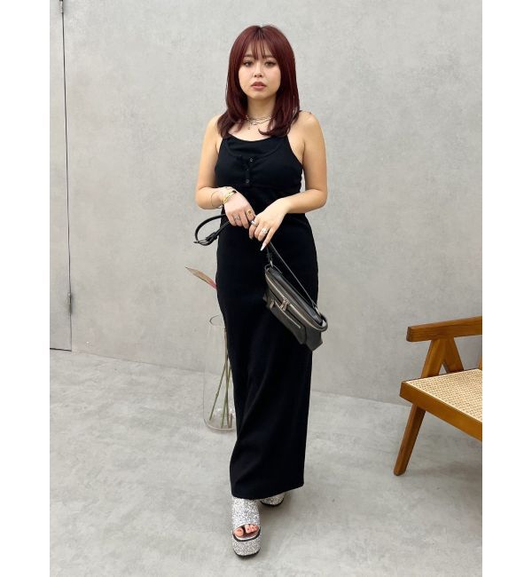 EVRIS「バックストラップリブロングワンピース」|ワンピース|