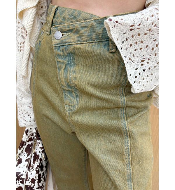 EVRIS「ウエストクロスフレアデニムパンツ【セットアップ着用可能】」|デニム|