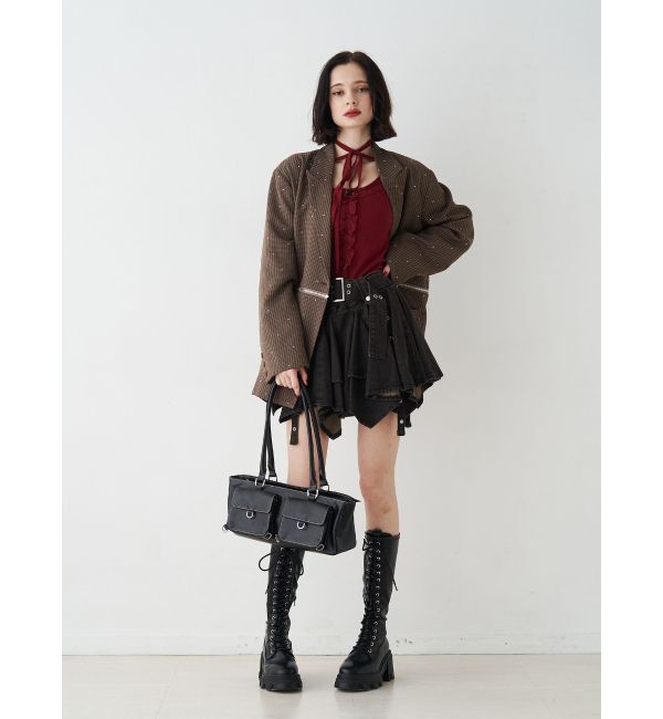 jouetie「アシメヘムデニムミニスカート【セットアップ対応】」|スカート|