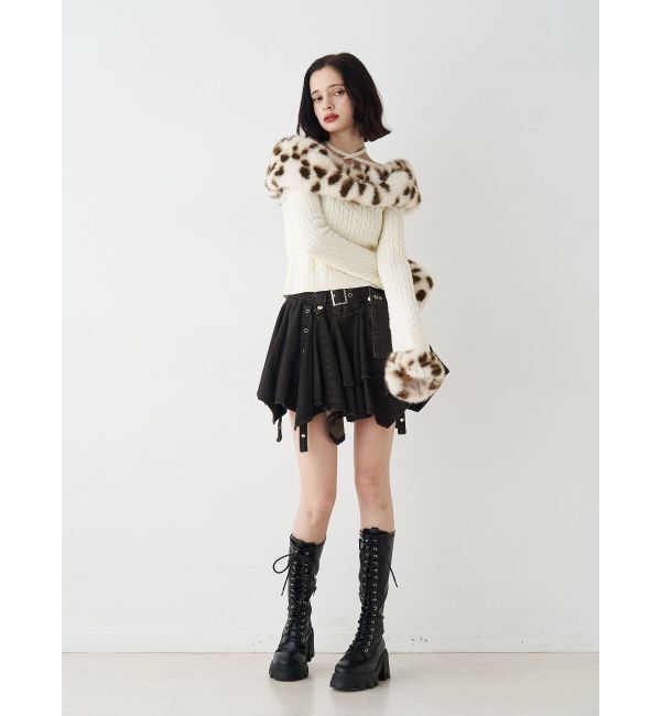 jouetie「アシメヘムデニムミニスカート【セットアップ対応】」|スカート|