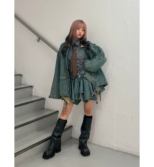 jouetie「アシメヘムデニムミニスカート【セットアップ対応】」|スカート|