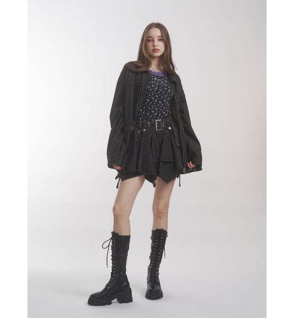 jouetie「アシメヘムデニムミニスカート【セットアップ対応】」|スカート|