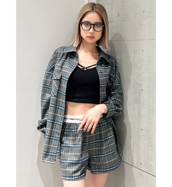 GYDA「ドロップショルダーCHECKシャツ【SETUP着用可】」|シャツ・ブラウス|