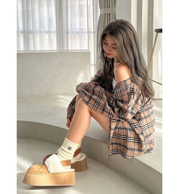 GYDA「ドロップショルダーCHECKシャツ【SETUP着用可】」|シャツ・ブラウス|